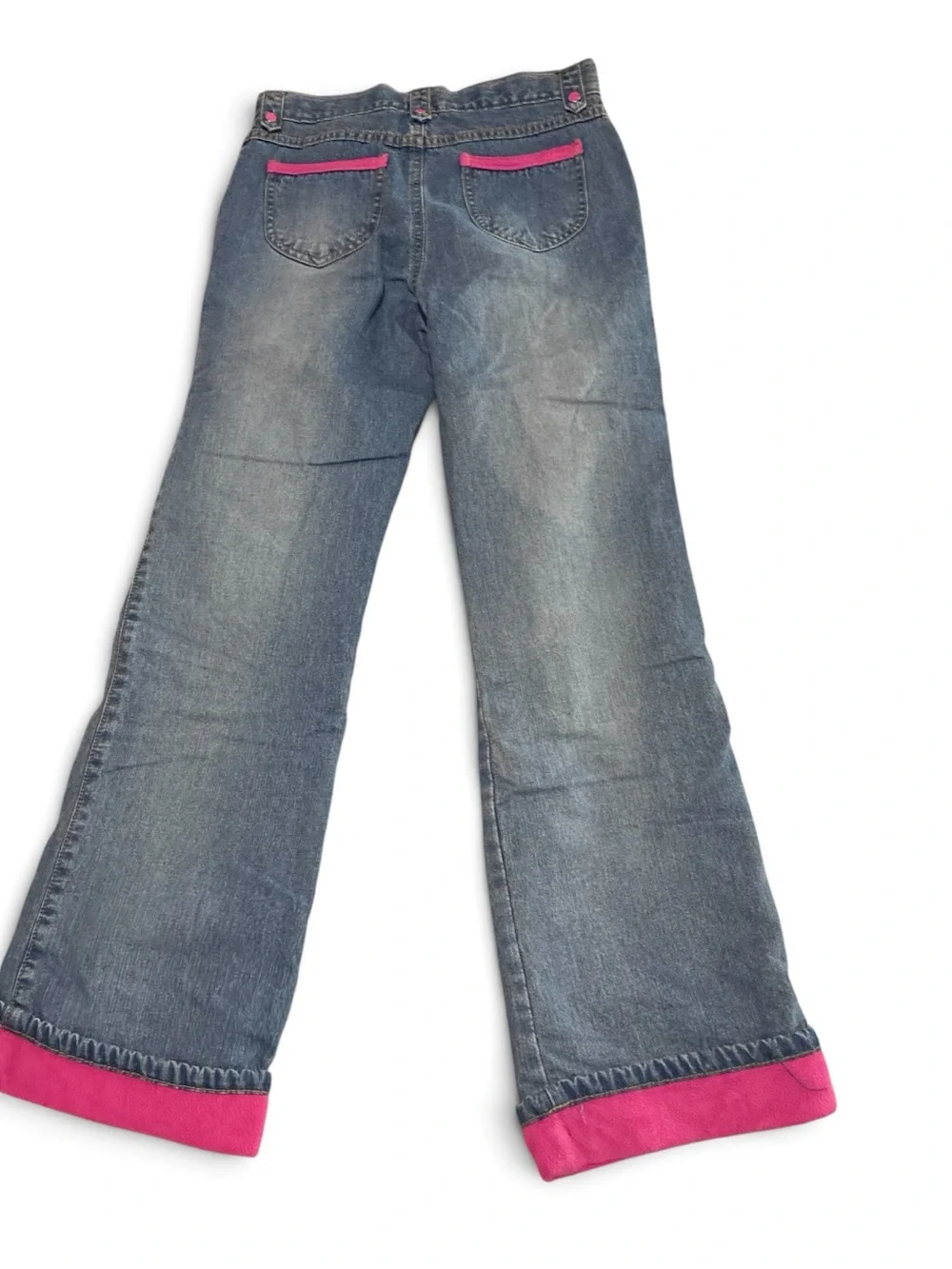 The Children's Place Blue Denim Jeans with Pink Cuffs